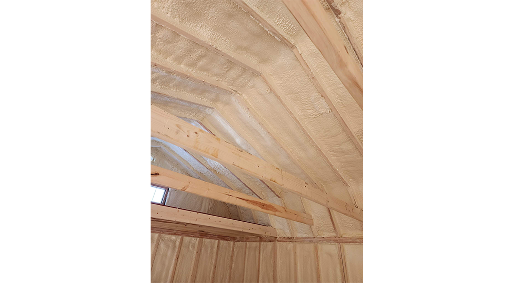 Finished residential roof and walls spray foam insulation job by Cabinet Peaks Foam in Montana.